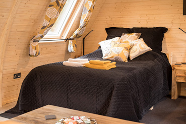 Bed at The Owlery Self Catering Chalet Salen Ardnamurchan Scotland