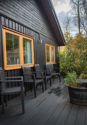 Veranda at The Chalet self catering in Salen Ardnamurchan