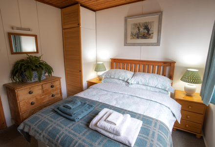 Double bedroom at Self Catering Chalet Salen Ardnamurchan Scotland