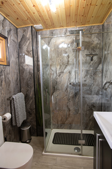 Shower room at The Chalet self catering in Salen Ardnamurchan