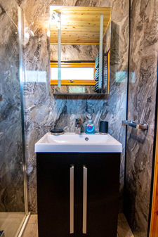 Shower room at The Chalet self catering in Salen Ardnamurchan
