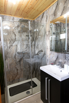 Shower room at The Chalet self catering in Salen Ardnamurchan